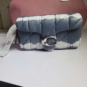 NWT Coach Leather Quilted Tabby Shoulder Bag 20 Tie Dye Silver Midnight Navy